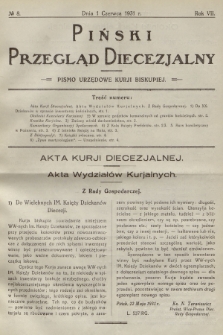 Piński Przegląd Diecezjalny : pismo urzędowe Kurji Biskupiej. R.7, 1931, no 8