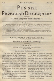 Piński Przegląd Diecezjalny : pismo urzędowe Kurji Biskupiej. R.7, 1931, no 9