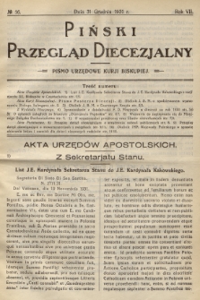 Piński Przegląd Diecezjalny : pismo urzędowe Kurji Biskupiej. R.7, 1931, no 16