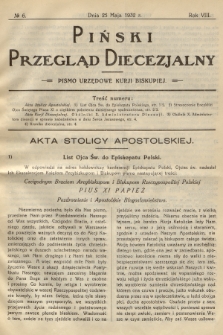 Piński Przegląd Diecezjalny : pismo urzędowe Kurji Biskupiej. R.8, 1932, no 6