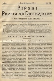 Piński Przegląd Diecezjalny : pismo urzędowe Kurji Biskupiej. R.8, 1932, no 9