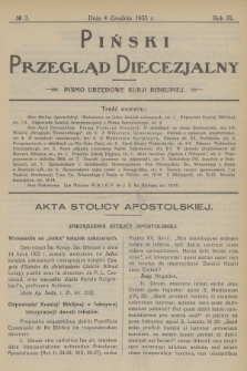 Piński Przegląd Diecezjalny : pismo urzędowe Kurji Biskupiej. R.9, 1933, no 7