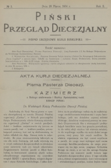 Piński Przegląd Diecezjalny : pismo urzędowe Kurji Biskupiej. R.10, 1934, no 3