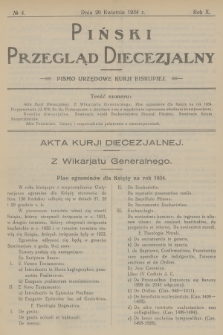 Piński Przegląd Diecezjalny : pismo urzędowe Kurji Biskupiej. R.10, 1934, no 4