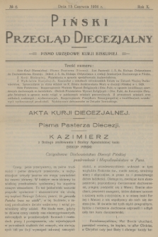 Piński Przegląd Diecezjalny : pismo urzędowe Kurji Biskupiej. R.10, 1934, no 6