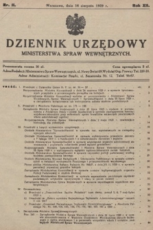Dziennik Urzędowy Ministerstwa Spraw Wewnętrznych. 1929, nr 11