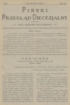 Piński Przegląd Diecezjalny : pismo urzędowe Kurji Biskupiej. R.11, 1935, no 3