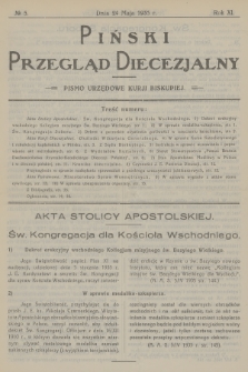 Piński Przegląd Diecezjalny : pismo urzędowe Kurji Biskupiej. R.11, 1935, no 5