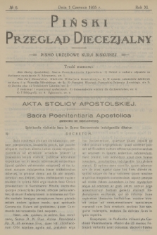 Piński Przegląd Diecezjalny : pismo urzędowe Kurji Biskupiej. R.11, 1935, no 6