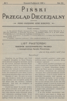 Piński Przegląd Diecezjalny : pismo urzędowe Kurii Biskupiej. R.12, 1936, no 7