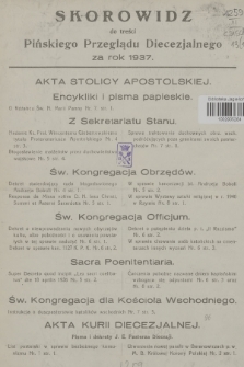Piński Przegląd Diecezjalny : pismo urzędowe Kurii Biskupiej. R.13, 1937, no 0