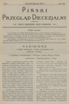 Piński Przegląd Diecezjalny : pismo urzędowe Kurii Biskupiej. R.13, 1937, no 1