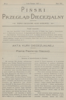 Piński Przegląd Diecezjalny : pismo urzędowe Kurii Biskupiej. R.13, 1937, no 2