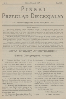 Piński Przegląd Diecezjalny : pismo urzędowe Kurii Biskupiej. R.13, 1937, no 5