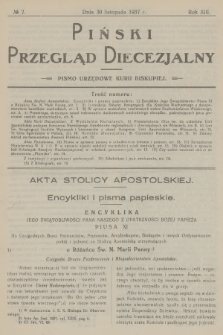Piński Przegląd Diecezjalny : pismo urzędowe Kurii Biskupiej. R.13, 1937, no 7