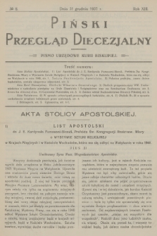 Piński Przegląd Diecezjalny : pismo urzędowe Kurii Biskupiej. R.13, 1937, no 8