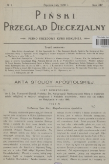 Piński Przegląd Diecezjalny : pismo urzędowe Kurii Biskupiej. R.14, 1938, no 1