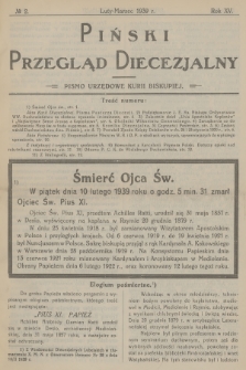 Piński Przegląd Diecezjalny : pismo urzędowe Kurii Biskupiej. R.15, 1939, no 2