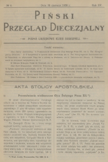 Piński Przegląd Diecezjalny : pismo urzędowe Kurii Biskupiej. R.15, 1939, no 4