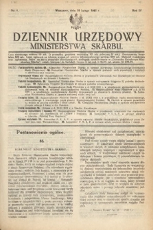 Dziennik Urzędowy Ministerstwa Skarbu. 1922, nr 4
