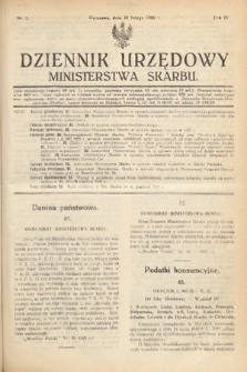 Dziennik Urzędowy Ministerstwa Skarbu. 1922, nr 5