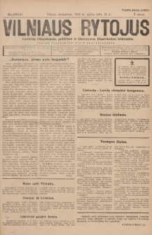 Vilniaus Rytojus : lietuvių visuomenės, politikos ir literatūros iliustruotas laikraštis : išeina trečiadieniais šeštadieniais. 1929, nr 48