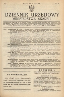 Dziennik Urzędowy Ministerstwa Skarbu. 1922, nr 7