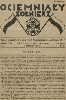 Ociemniały Żołnierz : organ Związku Stowarzyszeń Ociemniałych Żołnierzy R. P. R.1, 1930, nr 3