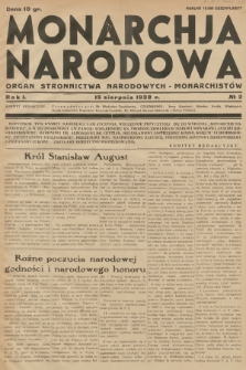 Monarchja Narodowa : organ Stronnictwa Narodowych-Monarchistów. R.1, 1938, № 2