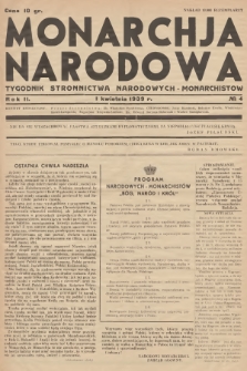 Monarchja Narodowa : tygodnik Stronnictwa Narodowych-Monarchistów. R.2, 1939, № 4