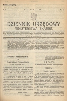 Dziennik Urzędowy Ministerstwa Skarbu. 1922, nr 9