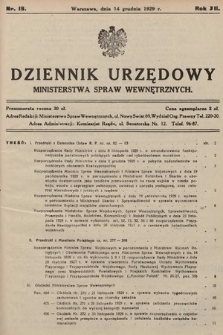 Dziennik Urzędowy Ministerstwa Spraw Wewnętrznych. 1929, nr 19