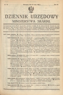 Dziennik Urzędowy Ministerstwa Skarbu. 1922, nr 13