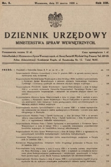 Dziennik Urzędowy Ministerstwa Spraw Wewnętrznych. 1930, nr 5