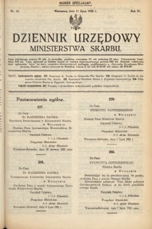Dziennik Urzędowy Ministerstwa Skarbu. 1922, nr 17
