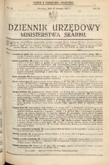 Dziennik Urzędowy Ministerstwa Skarbu. 1922, nr 20