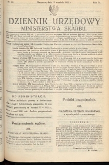 Dziennik Urzędowy Ministerstwa Skarbu. 1922, nr 22
