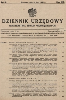Dziennik Urzędowy Ministerstwa Spraw Wewnętrznych. 1930, nr 11