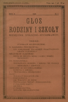 Głos Rodziny i Szkoły : miesięcznik społeczno-wychowawczy. R.2, 1926, nr 2