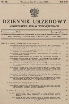Dziennik Urzędowy Ministerstwa Spraw Wewnętrznych. 1930, nr 15