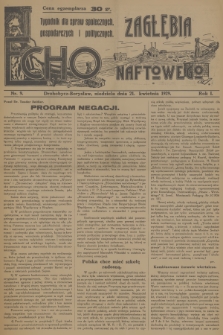 Echo Zagłębia Naftowego : tygodnik dla spraw społecznych, gospodarczych i politycznych. R.1, 1929, nr 9