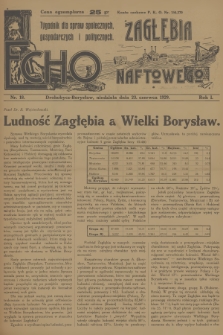 Echo Zagłębia Naftowego : tygodnik dla spraw społecznych, gospodarczych i politycznych. R.1, 1929, nr 18