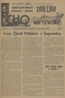 Echo Zagłębia Naftowego : tygodnik dla spraw społecznych, gospodarczych i politycznych. R.1, 1929, nr 19