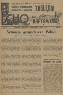 Echo Zagłębia Naftowego : tygodnik dla spraw społecznych, gospodarczych i politycznych. R.1, 1929, nr 20