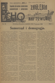 Echo Zagłębia Naftowego : tygodnik dla spraw społecznych, gospodarczych i politycznych. R.1, 1929, nr 24