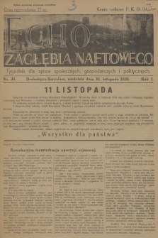 Echo Zagłębia Naftowego : tygodnik dla spraw społecznych, gospodarczych i politycznych. R.1, 1929, nr 38