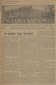 Echo Zagłębia Naftowego : tygodnik dla spraw społecznych, gospodarczych i politycznych. R.1, 1929, nr 41