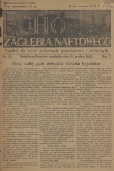 Echo Zagłębia Naftowego : tygodnik dla spraw społecznych, gospodarczych i politycznych. R.1, 1929, nr 43