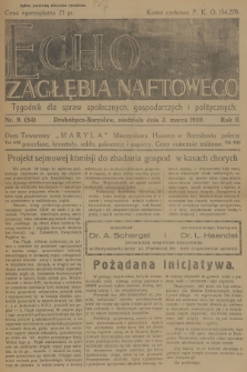 Echo Zagłębia Naftowego : tygodnik dla spraw społecznych, gospodarczych i politycznych. R.2, 1930, nr 9