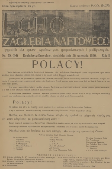 Echo Zagłębia Naftowego : tygodnik dla spraw społecznych, gospodarczych i politycznych. R.2, 1930, nr 39